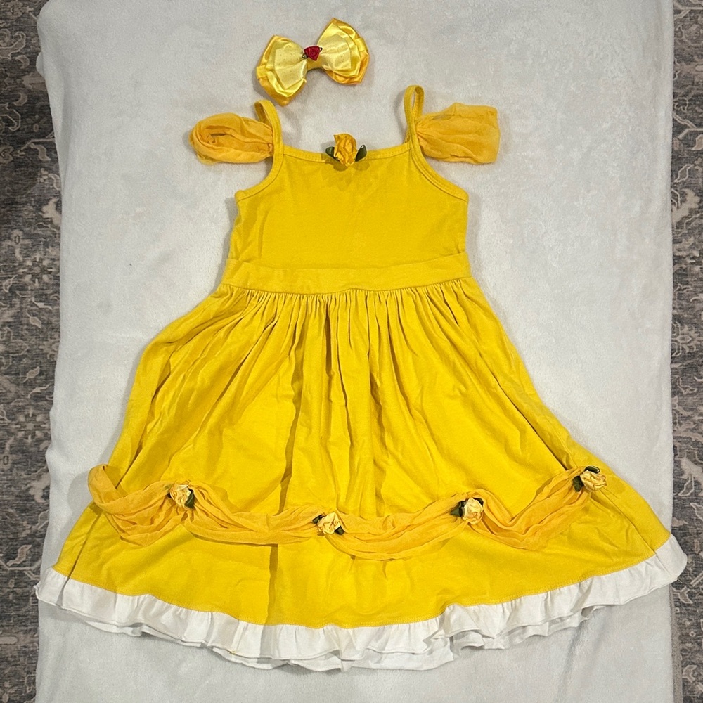 Yellow Kids Dress with Bow